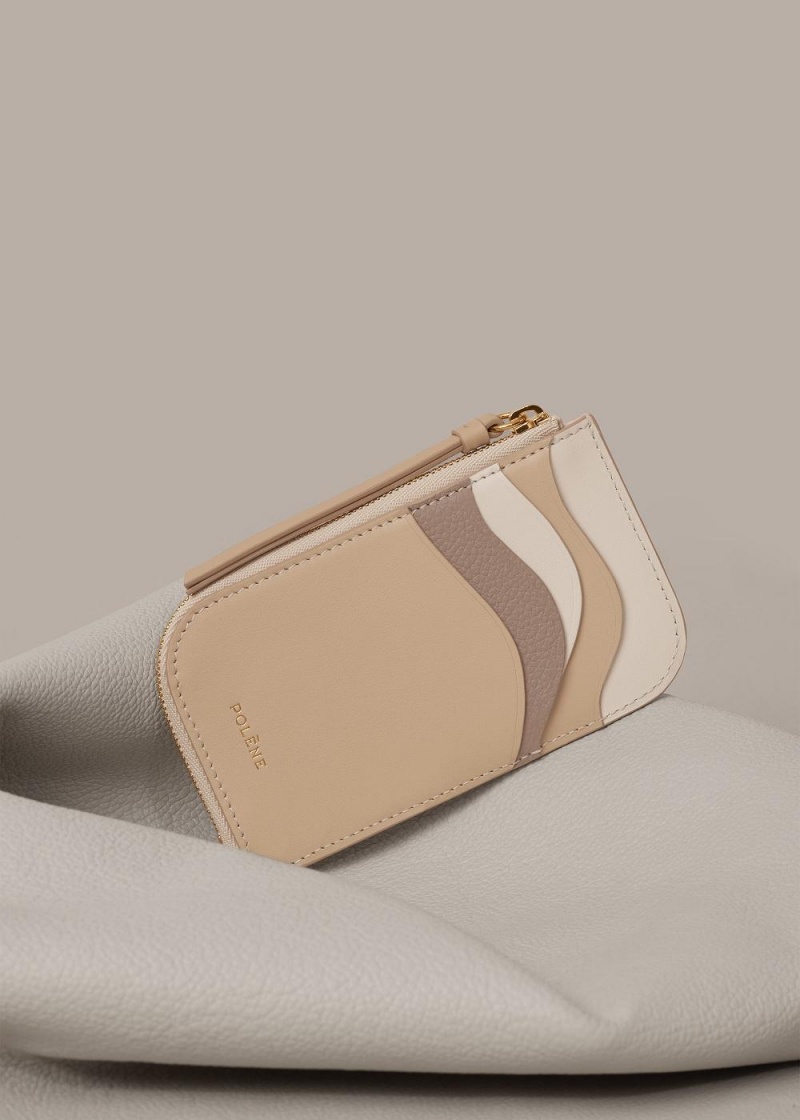 Polene Atla Card Holder Grey Brown | NZ_P74484