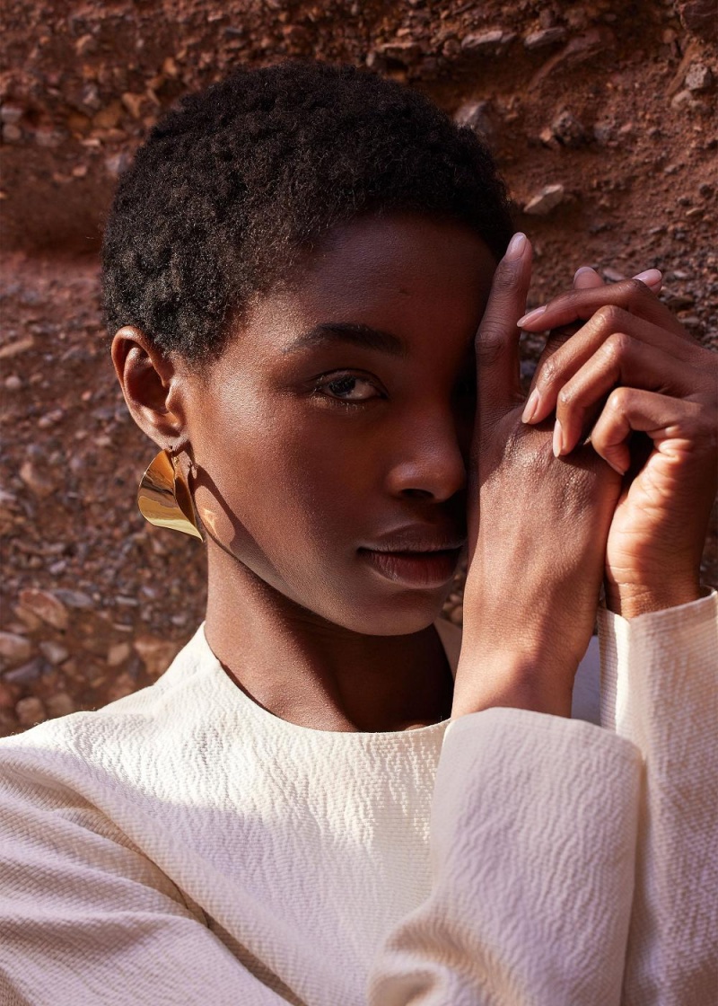 Polene Éole Hoop Earrings Gold | NZ_P18751