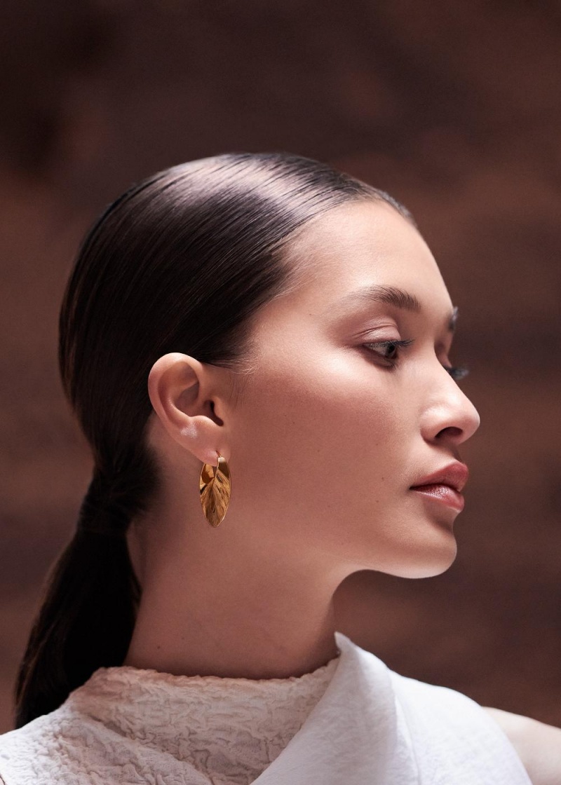 Polene Éole Slim Hoop Earrings Gold | NZ_P24831