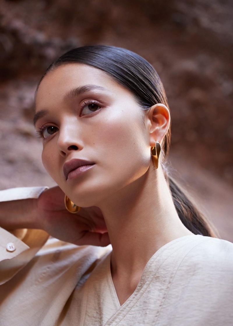 Polene Éole Slim Hoop Earrings Gold | NZ_P24831